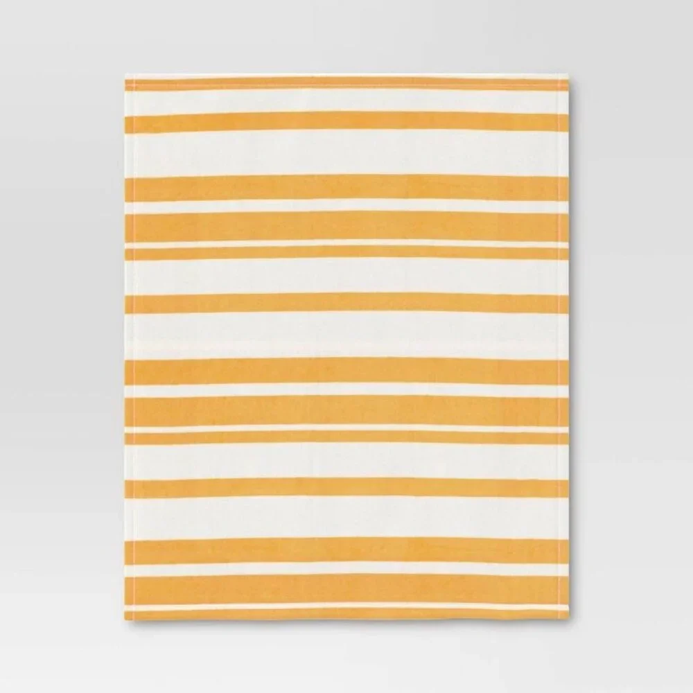 Target Room Essentials Printed Plush Striped Throw Blanket Yellow‎ Easter 2024